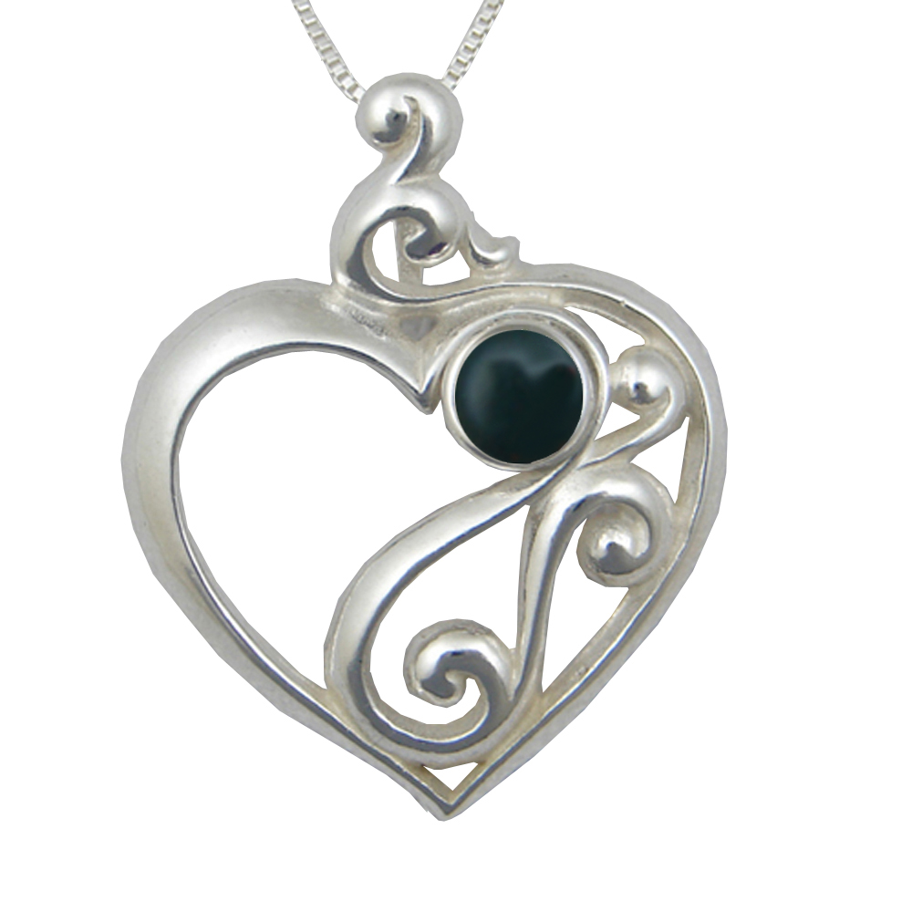 Sterling Silver Heart's Desire Pendant Bloodstone